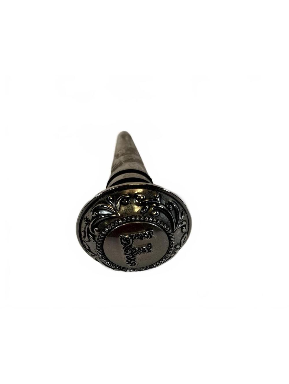 Ganz Monogram Letter F Circle Metal Ornate Heavy Wine Bottler Stopper